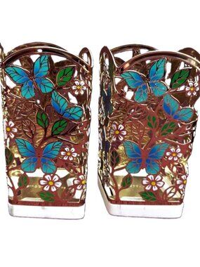Bath & Body Works Blue Butterflies & Flowers Foaming Soap Holder Set of 2